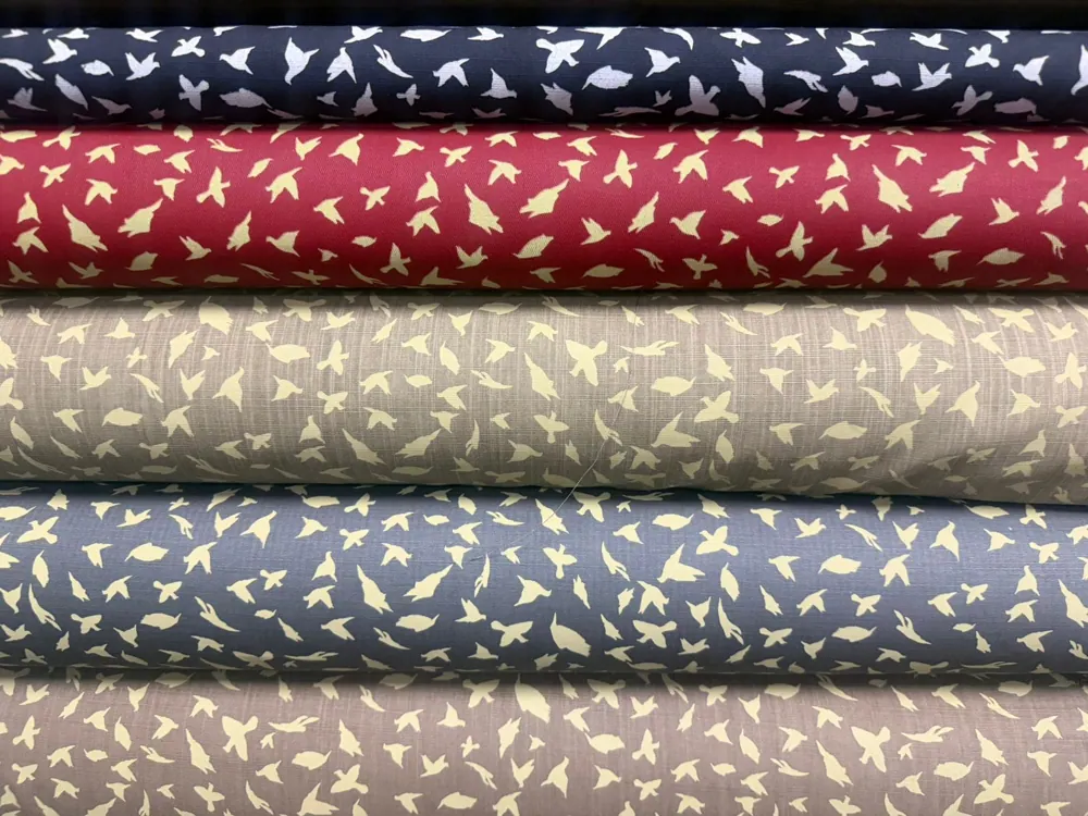 telas estampado hojas plumas palmeras pajaros 3